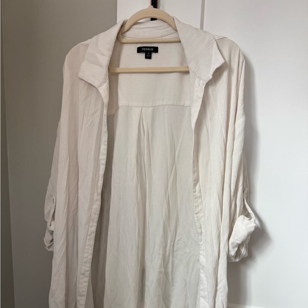 torrid Cream Textured swimwear coverup